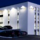 The Sulzer building at night, illuminated with LED spotlights.system that controls all areas of the Sulzer administration building.
